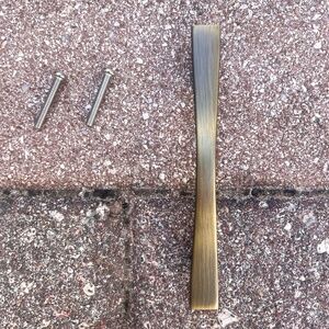 Antique brushed brass arch drawer and cabinet pulls - set of 6